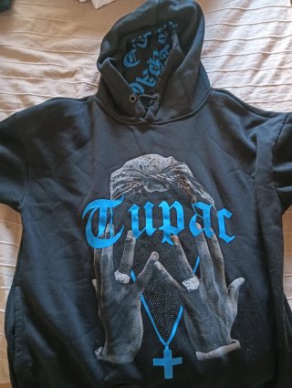 Sudadera Tupac Negra Estilo Streetwear