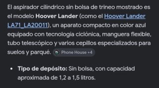 Aspirador Hoover sin bolsa tecnología ciclonica