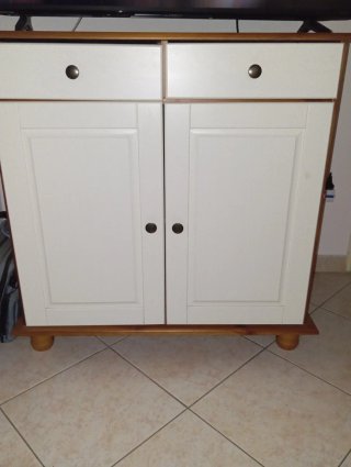 Mobile porta TV in legno e bianco