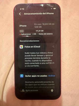 iPhone 13 mini rojo 95% batería