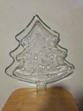 Plato de vidrio árbol de Navidad