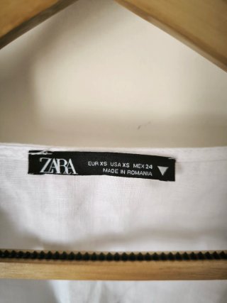 Top Zara Linho Branco Tamanho XS