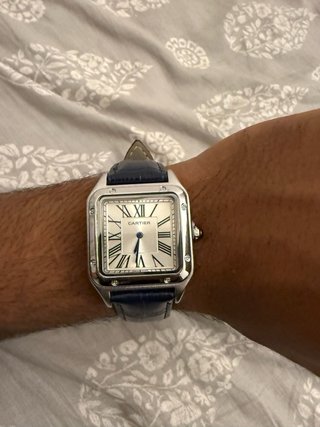 Reloj Cartier Plata y Azul