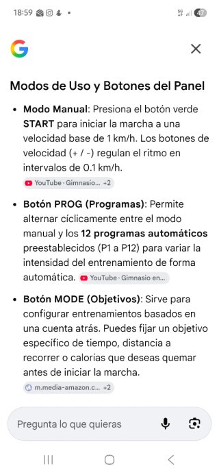 Cinta Correr Plegable Fit-Force 1600W. (Poco uso)