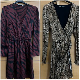 2 Vestidos Zara Talla S Animal Print