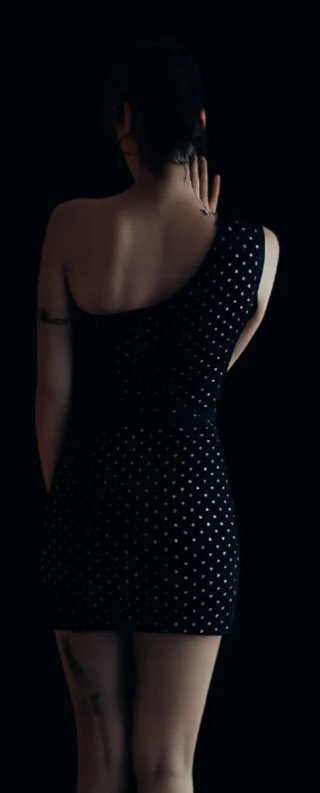 Vestido negro con brillantes