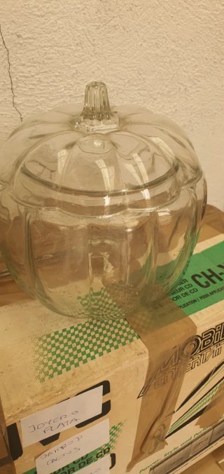 Bombonera Cristal Calabaza Transparente