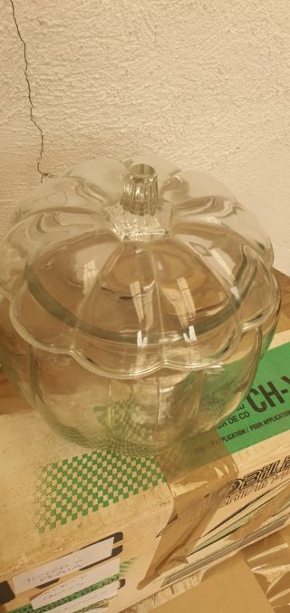 Bombonera Cristal Calabaza Transparente