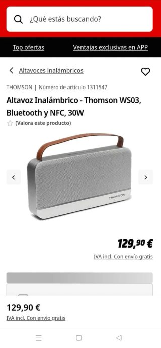 Altavoz Bluetooth Thomson WS03 30W Premium