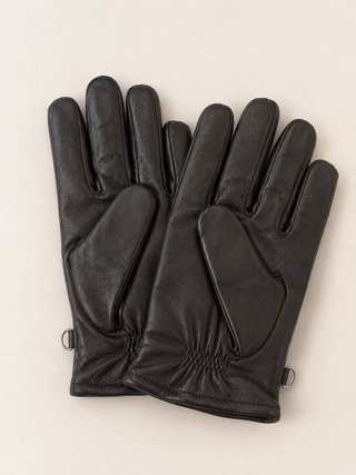 Guantes de cuero negros talla L