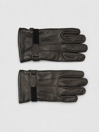 Guantes de cuero negros talla L