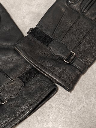 Guantes de cuero negros talla L