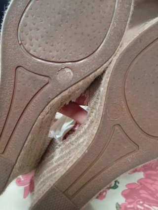 Alpargatas de cuña beige mujer