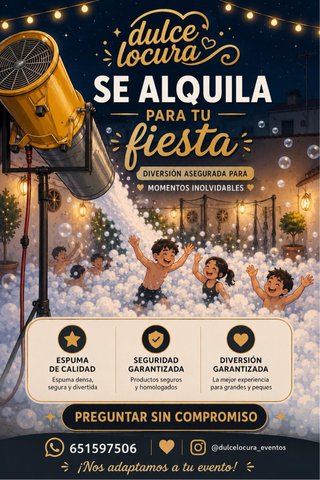 Cañon de espuma. Alquiler.