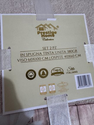 Coppia Asciugamani Orsetti Beige e Blu