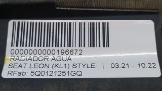 RADIADOR AGUA SEAT LEON (KL1) STYLE