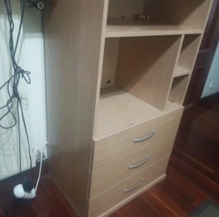 Mueble TV madera con cajones