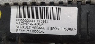 RADIADOR AGUA RENAULT MEGANE III SPORT TOURER Expression