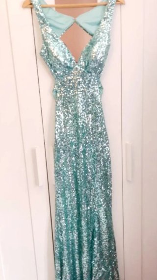 Vestido fiesta Fashion lentejuelas y turquesa