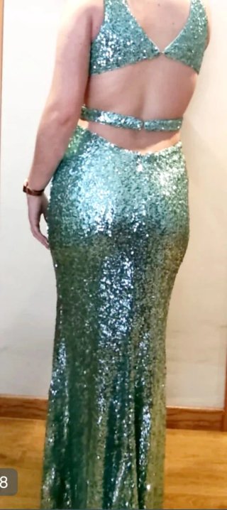Vestido fiesta Fashion lentejuelas y turquesa