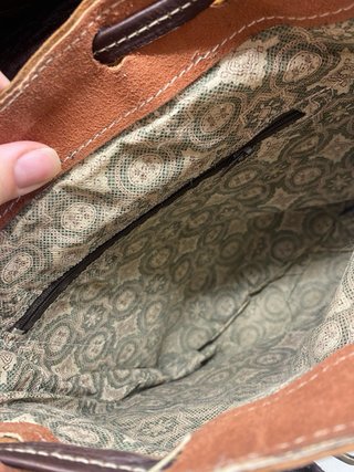 Mochila de cuero marrón