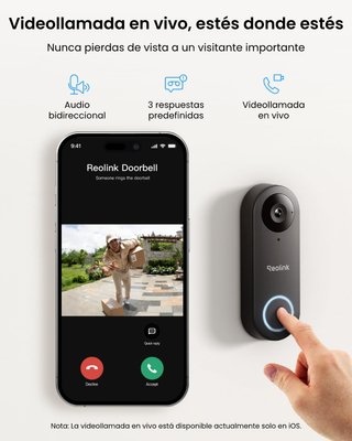 Videoportero Reolink con cable y timbre, HD 2K 5MP