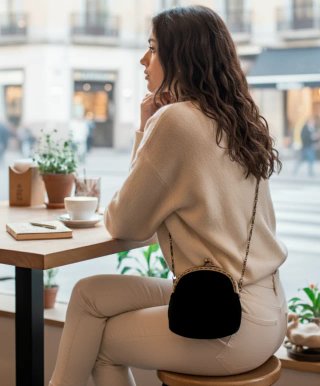 Bolso de terciopelo rosa - NUEVO, A ESTRENAR.