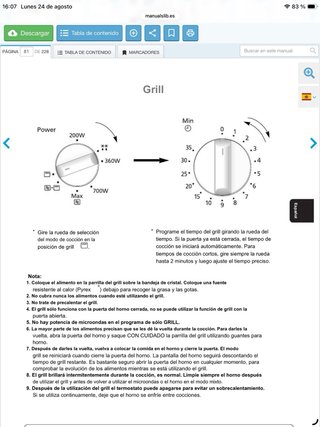 Microondas Panasonic NN-K101WM con GRILL