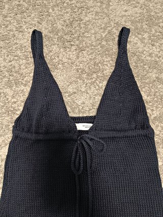 Vestido punto azul marino Zara