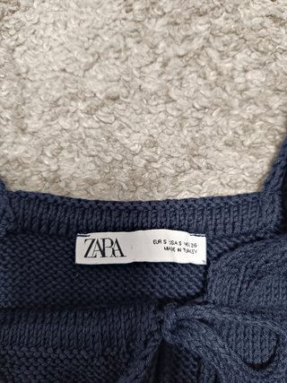 Vestido punto azul marino Zara