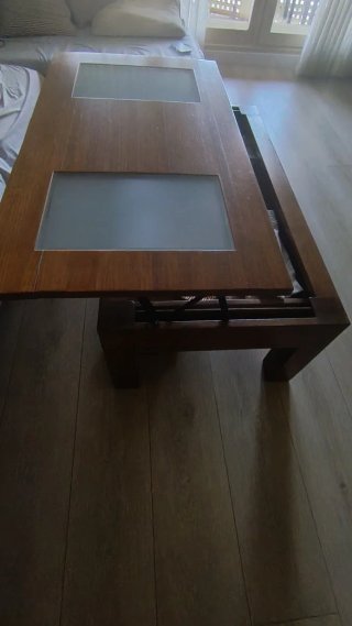 Mesita de centro madera y cristal