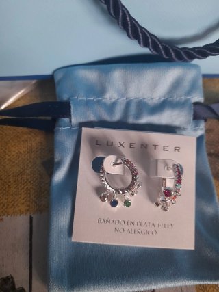 Pendientes Aro Luxenter Circonitas Colgando