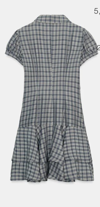 Vestido cuadros beige y gris