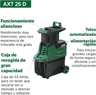 Trituradora de jardín eléctrica Bosch AXT 25 D