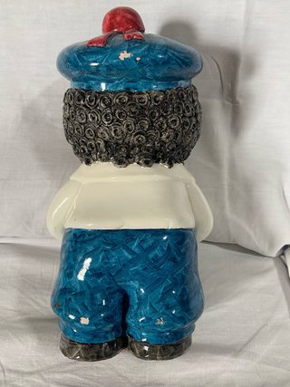 Figura terracota antigua niño azul