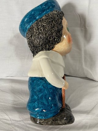 Figura terracota antigua niño azul