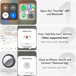Smart Tracker Tag 4 Pack, Buscador de Objetos Blue