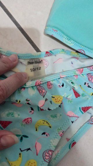 Costume mare bambina 2 pezzi turchese 10 anni