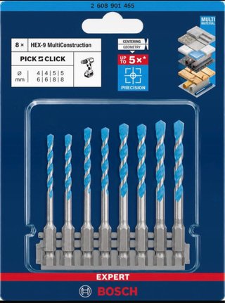 Brocas Bosch HEX-9 MultiConstruction 8 uds
