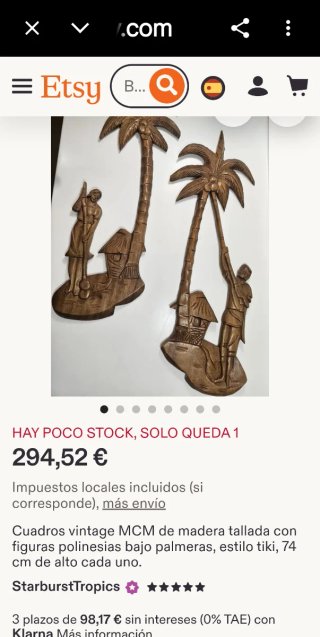 Relieves de pared palmera vintage (2 uds)
