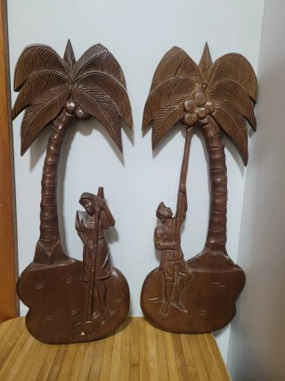 Relieves de pared palmera vintage (2 uds)