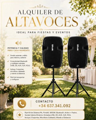 Alquiler de Altavoces Pyle para Fiestas