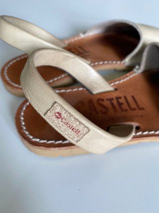 Sandalias menorquinas Castell niño piel beige 35