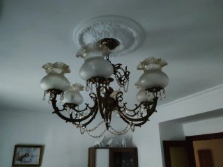 Lámpara de salón cristal y metal
