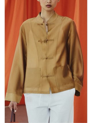 Camisa satinada alamares