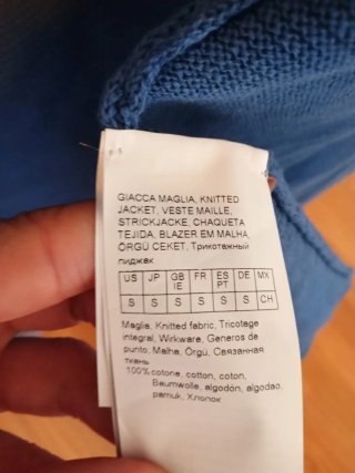 Cardigan Marina Rinaldi cotone blu taglia S