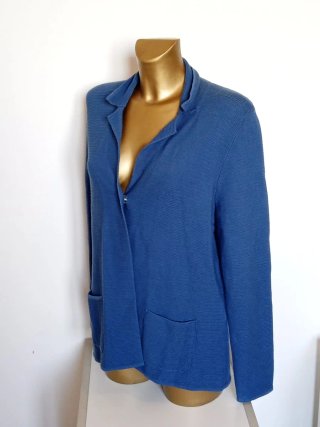Cardigan Marina Rinaldi cotone blu taglia S