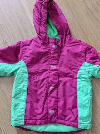 Cazadora nieve niña rosa y verde