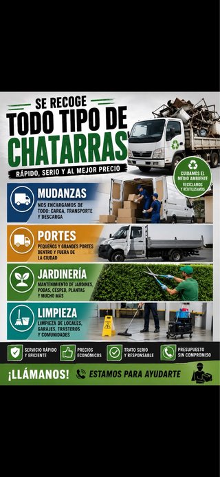 Mudanzas limpiezas de locales trasteros garaje