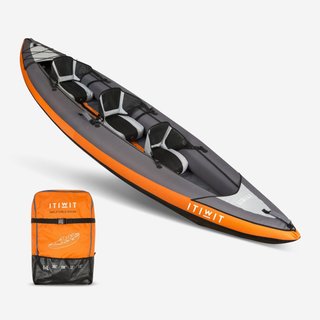 Kayak hinchable de travesía Itiwit 100 2 o 3 plazas naranja